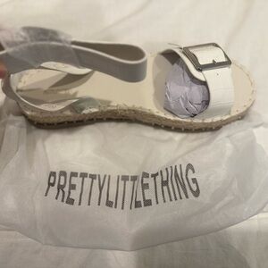 PrettyLittleThing White Croc PU Sandals
